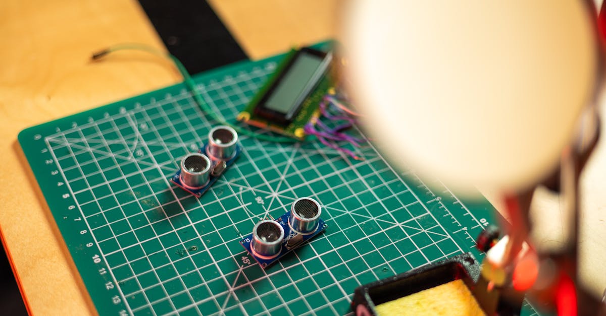 Breadboard with electronic components for prototyping